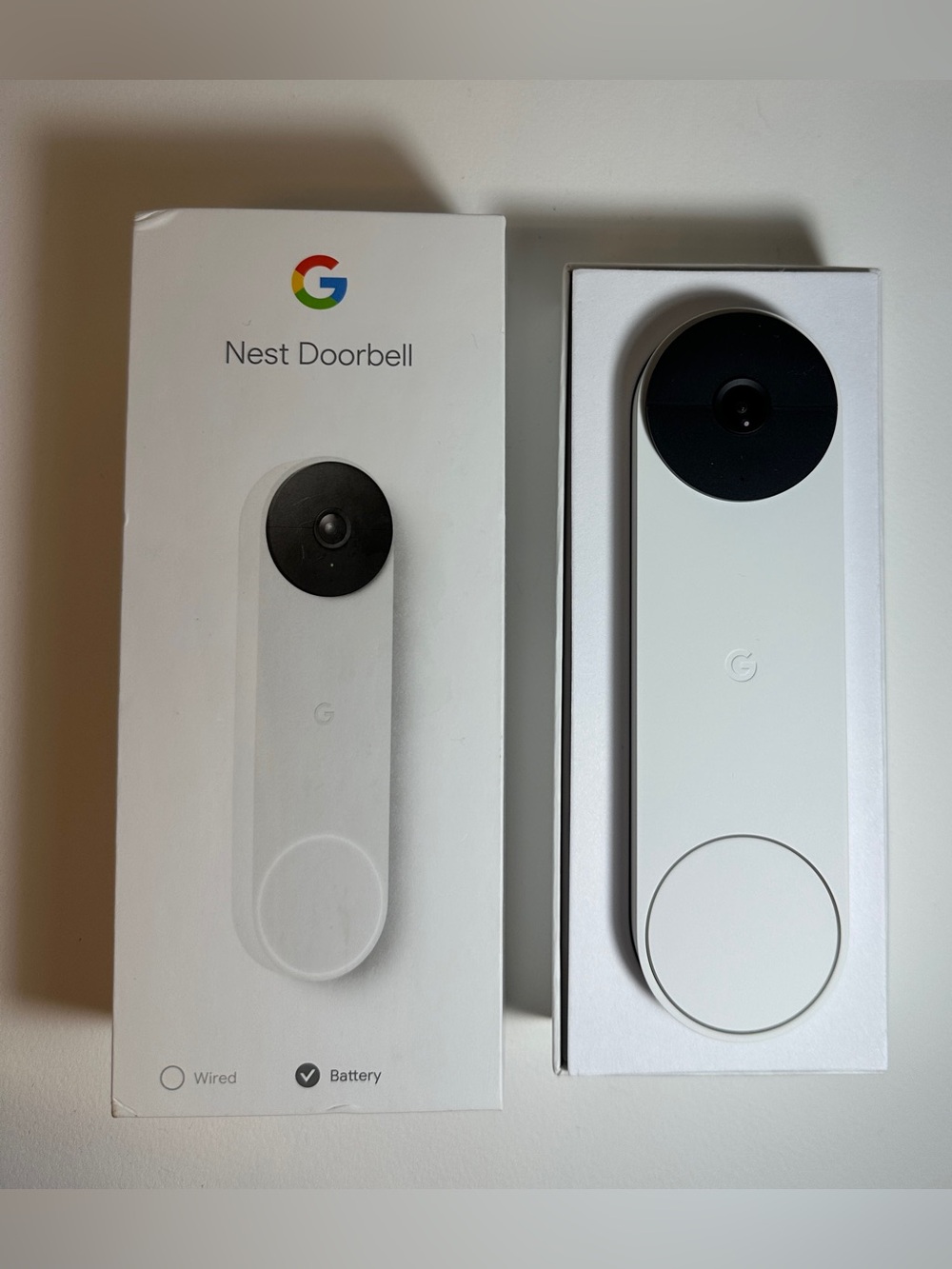 Google Nest Doorbell - White with Black Camera Face